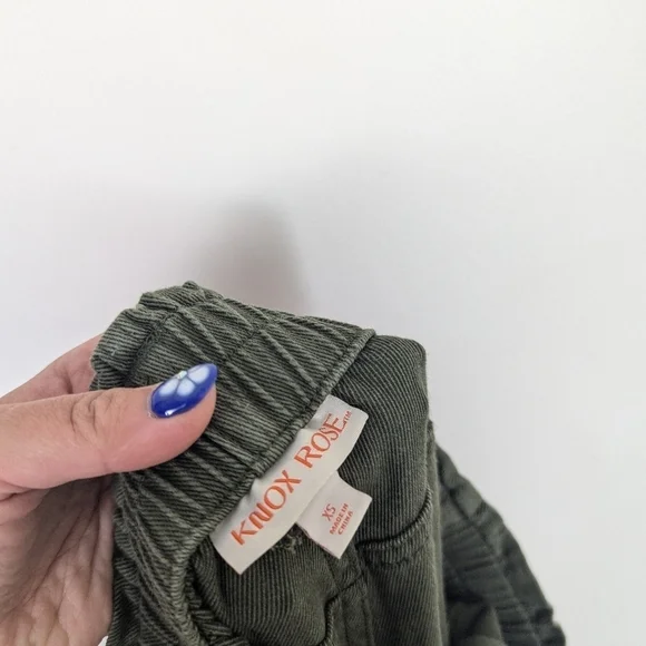 Knox Rose X Target Green Cotton Cropped Relaxed Fit Pull On High Waist Pants - Picture 7 of 7